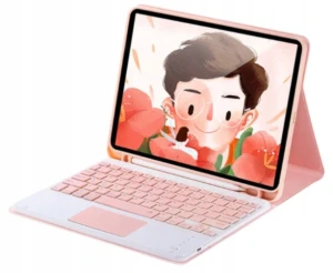 Etui i bezprzewodowa klawiatura bluetooth z touchpadem do tabletu Apple iPad AIR 4 10.9" 11 PRO róż