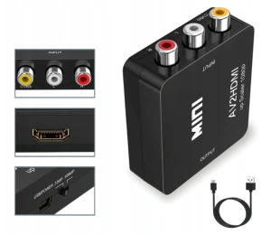 Adapter AV RCA do HDMI Konwerter CINCH 1080P kabel