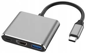 Adapter Przejściówka 3W1 HUB USB-C HDMI 4K MACBOOK